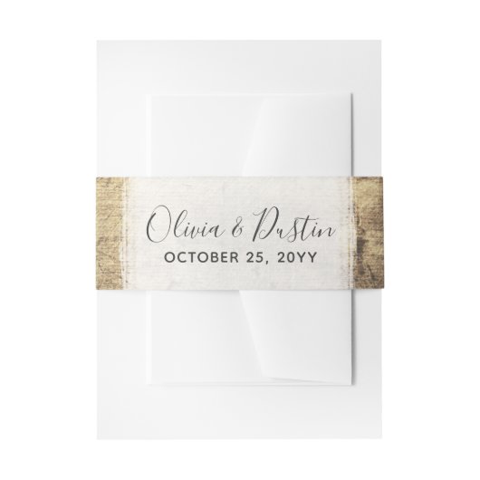 ウッド素朴ヴィンテージカントリーファームバ結婚ンズ 招待状ベリーバンド (正面例)