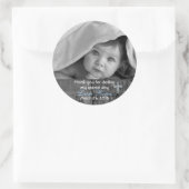 ウッド素朴ヴィンテージクロスバプテスマありがとう写真 ラウンドシール (バッグ)