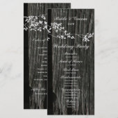 ウッド素朴ヴィンテージバード結婚式 プログラム (正面/裏面)