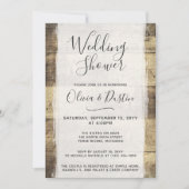 ウッド素朴ヴィンテージバーンウェディングシャワー招待状 招待状 (正面)