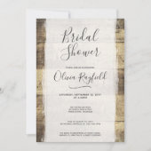 ウッド素朴ヴィンテージバーンブライダルシャワー招待 招待状 (正面)