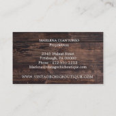 ウッド素朴ヴィンテージレースカントリーブティック 名刺 (裏面)