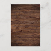 ウッド素朴ヴィンテージレースホテルアコモデーション エンクロージャーカード (裏面)