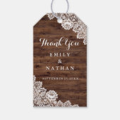 ウッド素朴ヴィンテージレース好意ありがとうギフトラベル ギフトタグ (正面)