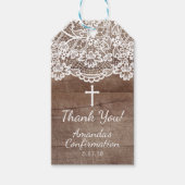 ウッド素朴ヴィンテージレース確認ギフトラベル ギフトタグ (正面)