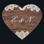 ウッド素朴ヴィンテージレース結婚シール ハートシール<br><div class="desc">リッ素朴ト結婚・ベイリー店のマッチングコレクション！</div>