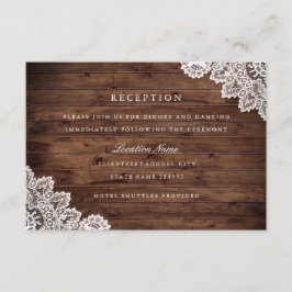 ウッド素朴ヴィンテージレース結婚披露宴 招待状