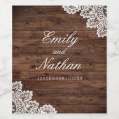 ウッド素朴ヴィンテージレー結婚スのワインラベル ワインラベル (シングルラベル)