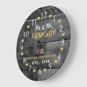 ウッド素朴五結婚周年記念夫妻 ラージ壁時計 (傾斜)