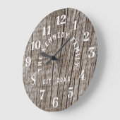 ウッド素朴動揺してファミリーネームファームハウス ラージ壁時計 (傾斜)