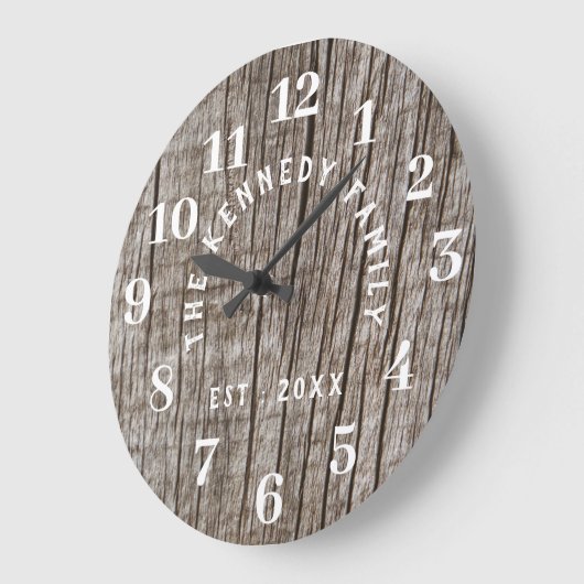 ウッド素朴動揺してファミリーネームファームハウス ラージ壁時計 (傾斜)