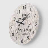 ウッド素朴動揺してファームハウスファミリー名 ラージ壁時計 (傾斜)