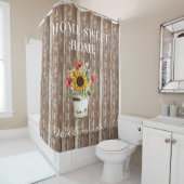 ウッド素朴動揺してファームハウスホームスウィートホーム シャワーカーテン (インサイチュ)