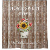 ウッド素朴動揺してファームハウスホームスウィートホーム シャワーカーテン (正面)