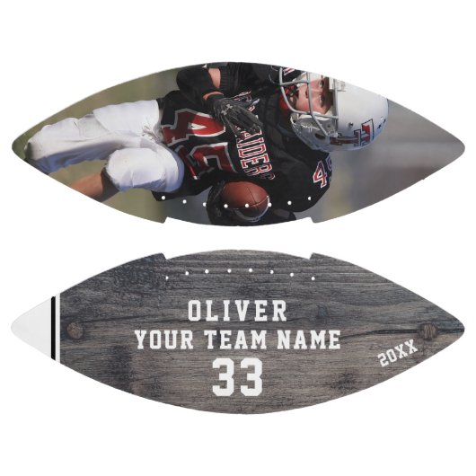 ウッド素朴名番号チームフォトサッカー アメリカンフットボール (パネル)