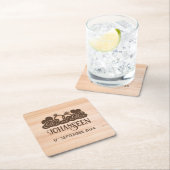 ウッド素朴夫妻の新郎新婦結婚式の引き出物 スクエアペーパーコースター (インサイチュ)