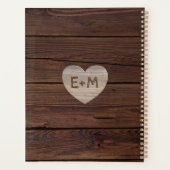 ウッド素朴婚約したカップルBride-2-Bフォトコラージュ プランナー手帳 (裏面)