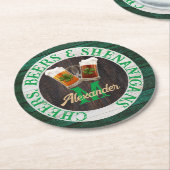 ウッド素朴応援ビーズシェナニガン ラウンドペーパーコースター (アングル)