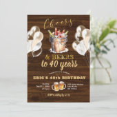 ウッド素朴応援&ビール誕生日招待状 招待状 (スタンド正面)