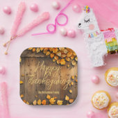 ウッド素朴感謝祭の紅葉 ペーパープレート (パーティー)