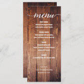 ウッド素朴感謝祭ディナーメニュー メニュー (正面/裏面)