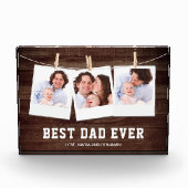 ウッド素朴最高のパパイーバーコラージュ父の日 フォトブロック (正面)