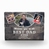 ウッド素朴最高のパパ永遠の父日 フォトブロック (正面)