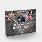 ウッド素朴最高のパパ永遠の父日 フォトブロック (左)