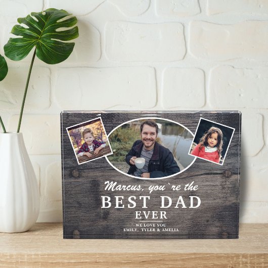 ウッド素朴最高のパパ永遠の父日 フォトブロック