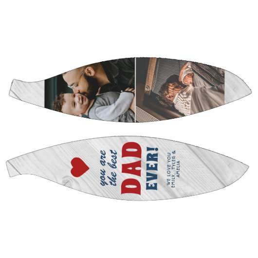 ウッド素朴最高のパパ赤いハート父の日の写真 バスケットボール (パネル)