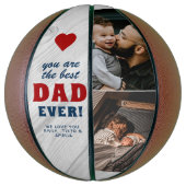 ウッド素朴最高のパパ赤いハート父の日の写真 バスケットボール (縦)