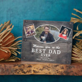 ウッド素朴最高のパパ2子供たち写真父の日 フォトプラーク (側面)