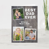 ウッド素朴最高のパパ3 Photo Collage Father's Day シーズンカード (正面)