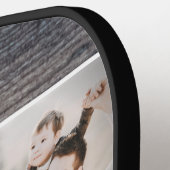 ウッド素朴最高のパパ3 Photo Collage Keepsake ピックルボールラケット (左詳細)