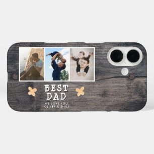 ウッド素朴最高のパパ3 Photo Collage Keepsake iPhone 16ケース