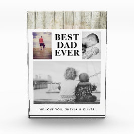 ウッド素朴最高のパパEver 3 フォトブロック