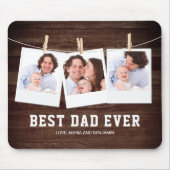 ウッド素朴最高のパパEver 3 Photo Collage マウスパッド (正面)