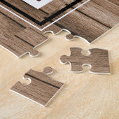 ウッド素朴最高のパパEver 4ファミリーフォトコラージュ ジグソーパズル (側面)