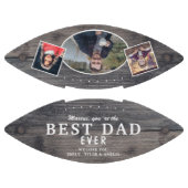 ウッド素朴最高のパパEver Father 3 Photo Collage アメリカンフットボール (パネル)