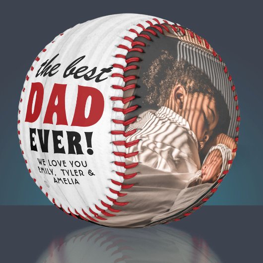 ウッド素朴最高のパパEver Father's Day 2 Photo 野球ボール