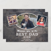 ウッド素朴最高のパパEver Photo父の日 シーズンカード (正面/裏面)