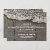 ウッド素朴樺の木バークツリー結婚ズ詳細 エンクロージャーカード (正面/裏面)