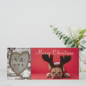 ウッド素朴樺の木バークハートファミリー写真クリスマス (スタンド正面)