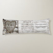 ウッド素朴樺の木バークハートファミリー写真クリスマス ボディピロー (裏面)