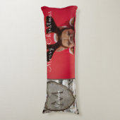 ウッド素朴樺の木バークハートファミリー写真クリスマス ボディピロー (正面縦)