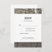 ウッド素朴樺の木バーンウェディングRSVPカード 出欠カード (正面/裏面)