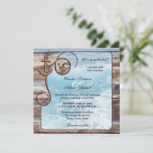 ウッド素朴海航海の結婚式招待状 招待状 (スタンド正面)