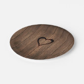 ウッド素朴焼きハートプリント ペーパープレート (アングル)