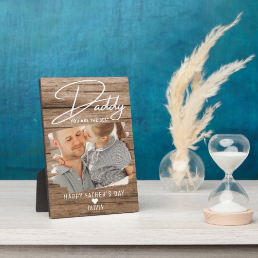 ウッド素朴父の日のダディ最高のフォト フォトプラーク (側面)