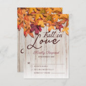 ウッド素朴秋インラブ紅葉 出欠カード (正面/裏面)